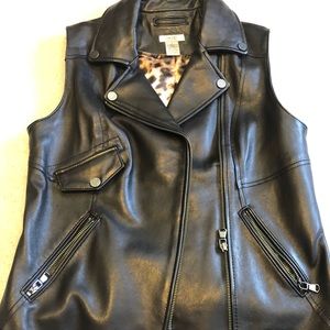 Cache black leather vest